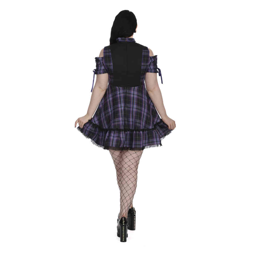 Banned - Dark Doll Korte jurk - Zwart/Paars